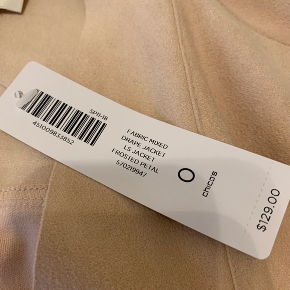 Chico’s Drape Jacket (Size 0) Frosted Petal Color - Picture 5 of 13